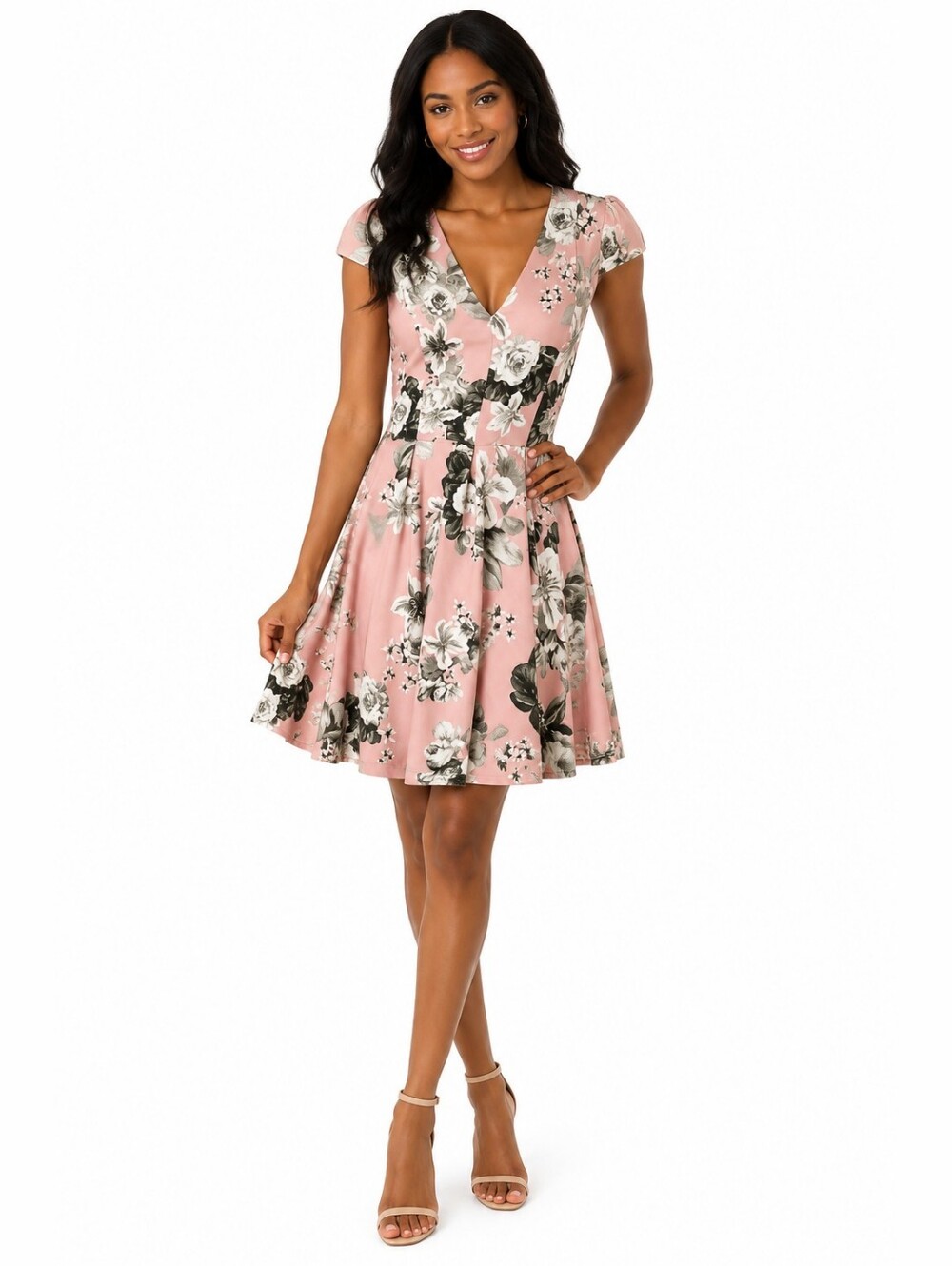 Guilty Dress, Capped Sleeves, Dusty Rose,  S